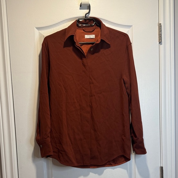 Babaton Tops - 129-Aritzia Babaton Dolly Red Rust oversized  Button Down Shirt